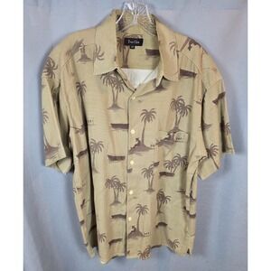 True‎ Grit Shirt Mens Medium Linen Cotton Button Up Short Sleeve Medium